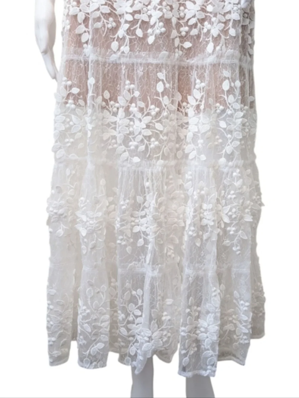 Bronx & Banco Megan Two-piece Set Top Skirt Lace White Size XS Wedding Bridal - Picture 13 of 16